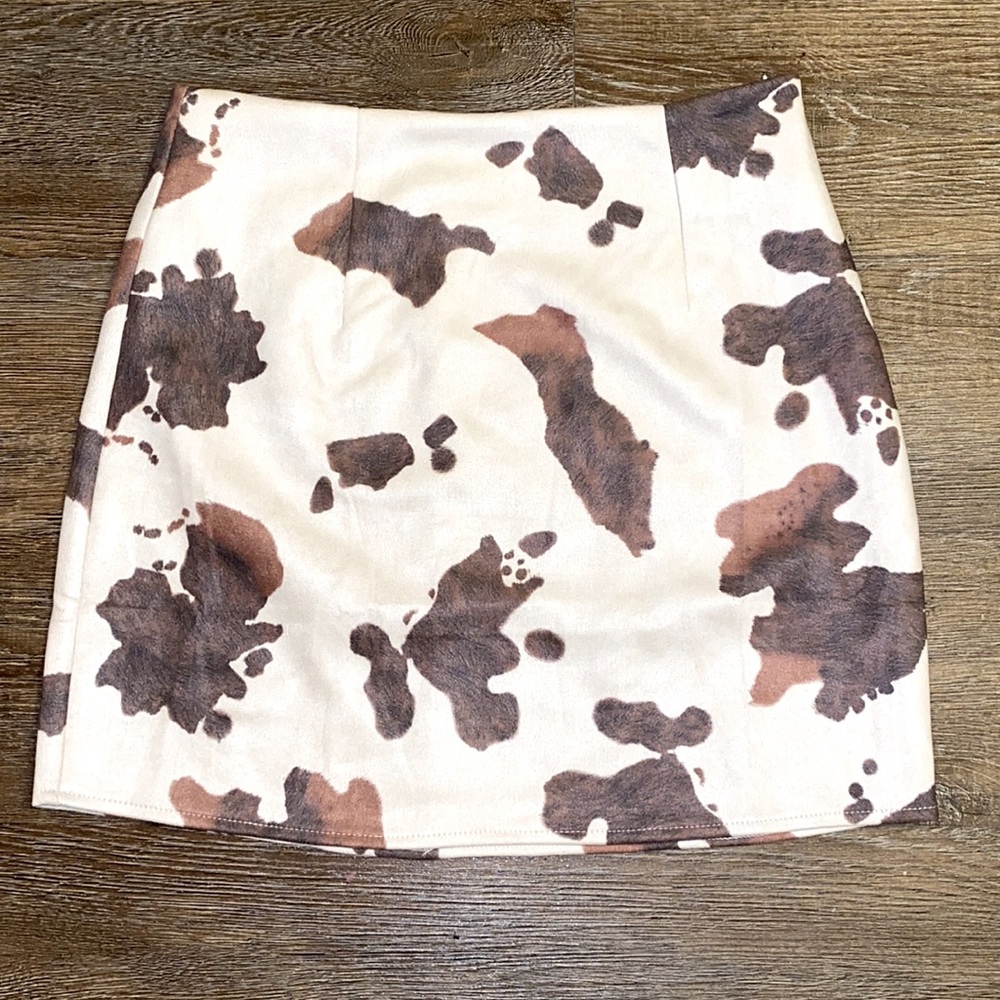 Vestique Brown and Cream Mini Skirt
